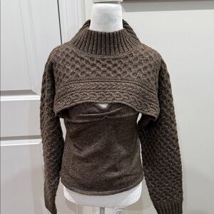 Brown Knit Women Sweater, two piece from Anthropologie